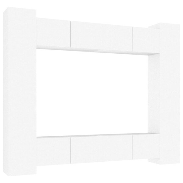 vidaXL Ensemble de meubles TV 8 Pièces Blanc Bois d'ingénierie