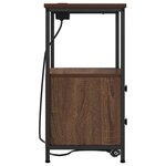 vidaXL Table de nuit avec station de chargement 2 Pièces Chêne marron
