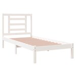 vidaXL Cadre de lit Blanc Bois massif 75x190 cm Petit simple