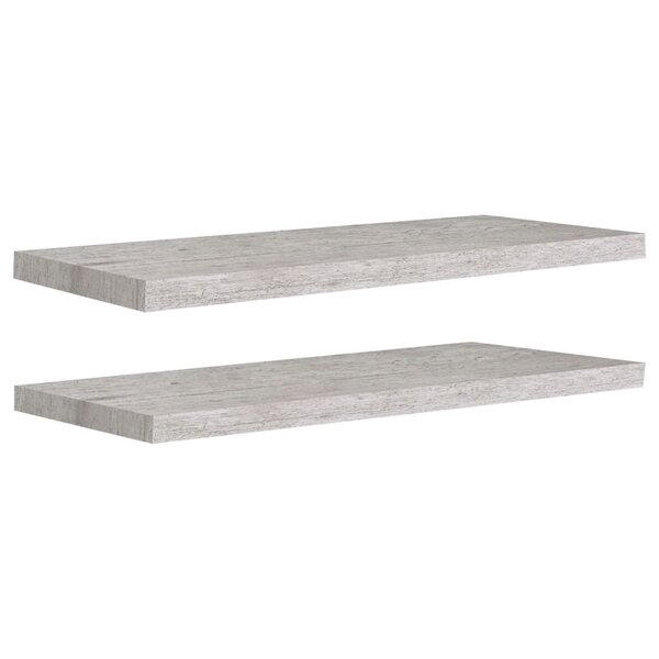 vidaXL Étagères murales flottantes 2 Pièces gris béton 80x23 5x3 8 cm MDF
