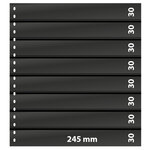 Feuilles de classement Omnia Lindner à 8 bandes pour timbres-poste. Fond - Noir