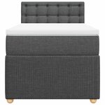 vidaXL Sommier à lattes de lit et matelas Gris foncé 90x190 cm Tissu