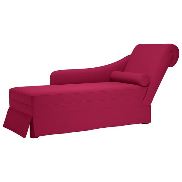 vidaXL Fauteuil long avec traversin et accoudoir droit rouge bordeaux