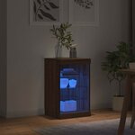 vidaXL Buffet avec lumières LED chêne marron 41x37x67 cm
