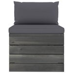 vidaXL Canapé palette de jardin 4 places avec coussins Bois de pin