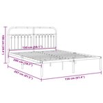 vidaXL Cadre de lit métal sans matelas et tête de lit blanc 150x200 cm