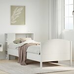 vidaXL Lit bibliothèque sans matelas blanc 75x190cm bois de pin massif