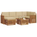 vidaXL Ensemble de canapé d'angle avec coussin 7 Pièces Naturel et Beige