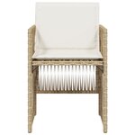 vidaXL Chaises de jardin avec coussins lot de 4 beige résine tressée