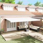 vidaXL Auvent Rétractable Blanc 600 × 350 cm Tissu  Métal