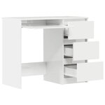 vidaXL Bureau Blanc brillant 90x45x76 cm Bois d’ingénierie