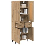 vidaXL Haut Armoire 2 Pièces Chêne artisanal Bois Aggloméré et Verre