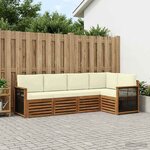 vidaXL Ensemble de canapés d'extérieur 4 pc Naturel et Crème