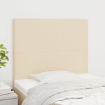 vidaXL Têtes de lit 2 Pièces Crème 90x5x78/88 cm Tissu