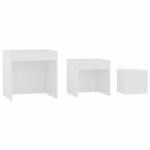 vidaXL Tables gigognes 3 Pièces Blanc Aggloméré