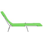 vidaXL Chaises longues pliables lot de 2 Acier et tissu Vert