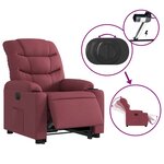 vidaXL Fauteuil inclinable électrique rouge bordeaux tissu