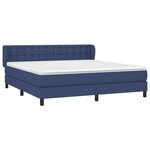 vidaXL Sommier à lattes de lit avec matelas Bleu 180x200 cm Tissu