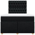 vidaXL Sommier à lattes de lit avec matelas Noir 120x200 cm Tissu