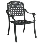 vidaXL Chaise de jardin 2 Pièces Noir 55 x 56 5 x 91cm Aluminium