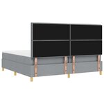 vidaXL Lit à ressorts avec matelas gris clair 200x200 cm en tissu