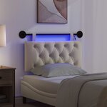 vidaXL Tête de lit suspendue Avec lumière LED Crème Tissu
