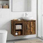 vidaXL Meuble de Salle de Bain In-between Chêne fumé 30 x 41 x 50 cm
