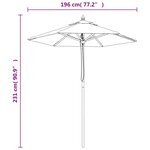 vidaXL Parasol de jardin avec mât en bois taupe 196x231 cm