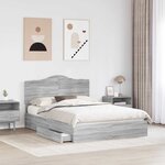 vidaXL Lit de Rangement Gris Sonoma 150 x 200 cm Bois d'ingénierie