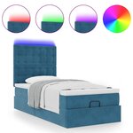 vidaXL Cadre de lit ottoman avec matelas bleu foncé 80x200 cm velours