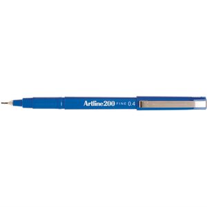 Stylo feutre 200 permanent indélébile pointe fine 0 4 mm bleu x 12 artline