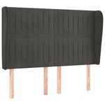 vidaXL Tête de lit avec oreilles Gris foncé 147x23x118/128 cm Velours