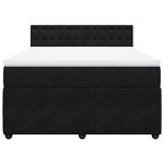 vidaXL Sommier à lattes de lit et matelas Noir 160x200 cm Velours