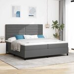 vidaXL Lit à ressorts avec matelas gris foncé 200x200 cm tissu