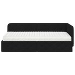 vidaXL Cadre de lit d'angle avec matelas Noir 100 x 200 cm tissu