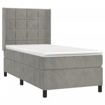 vidaXL Sommier à lattes de lit et matelas et LED Gris clair 80x200cm