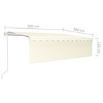 vidaXL Auvent rétractable automatique avec store 5x3 m Crème