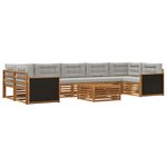vidaXL Ensemble de canapés d'extérieur 8 Pièces Naturel et gris clair