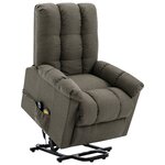 vidaXL Fauteuil de massage Taupe Tissu