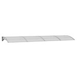 vidaXL Auvent de porte gris 400 x 100 cm Polycarbonate