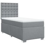 vidaXL Sommier à lattes de lit avec matelas Gris clair 90x200 cm Tissu