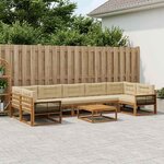 vidaXL Ensemble de canapés d'extérieur 8 Pièces Naturel et Beige