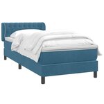 vidaXL Sommier à lattes de lit et matelas bleu foncé 80x220 cm velours