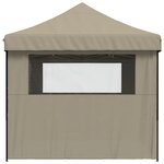 vidaXL Tente de réception pliable escamotable 4 parois latérales taupe