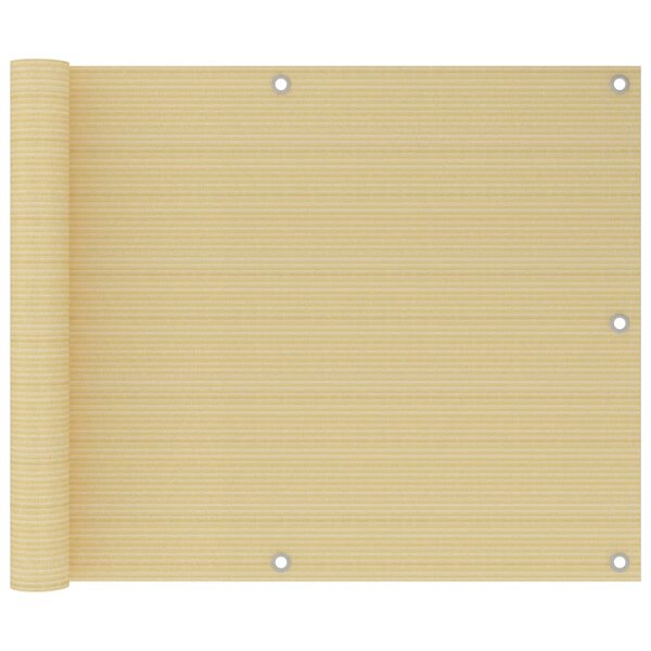 vidaXL Écran de balcon Beige 75x600 cm PEHD