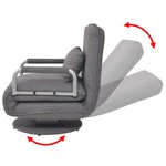 vidaXL Fauteuil pivotant et canapé-lit gris foncé tissu