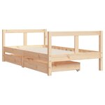 vidaXL Cadre de lit pour enfant et tiroirs 80x160cm bois de pin massif