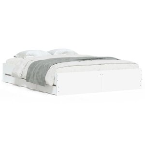 vidaXL Cadre de lit avec tiroirs sans matelas blanc 140x200 cm
