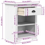 vidaXL Table de chevet BODO blanc 53x38 5x67 cm bois de pin massif