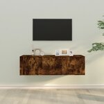 vidaXL Ensemble de meubles TV 2 Pièces Chêne fumé Bois d'ingénierie